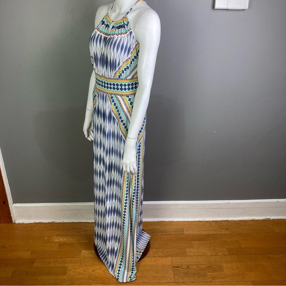 London Times maxi dress size 8 NWT‎ Southwestern halter longline sleek Cleopatra